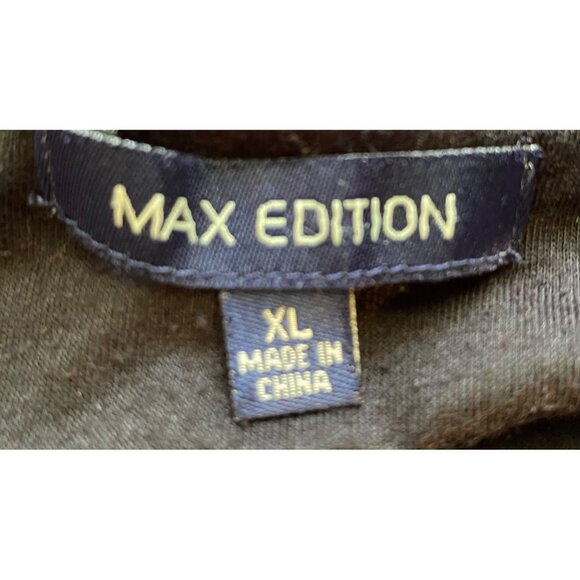 Max Edition Black Sleeveless Blouse Women’s XL Draped Pleated Front Relaxed Fit - Picture 3 of 12